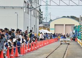 レールスクーター体験乗車の様子