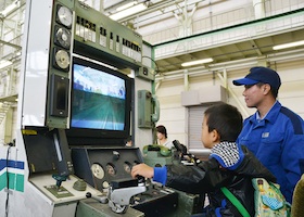 鉄道模型運転シミュレーターの様子