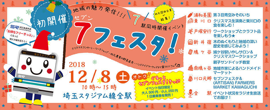 詳細決定 初開催のセブンフェスタ スタンプラリー参加でプレゼントをget 埼玉高速鉄道 埼玉スタジアム線 都心直結 埼玉スタジアム直結