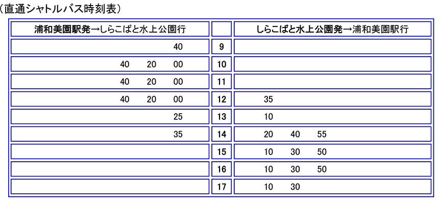 しらこばとバス時刻表