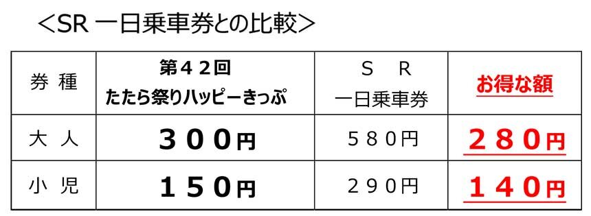 たたらハッピー料金表