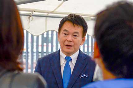 自動運転EVバス 清水市長