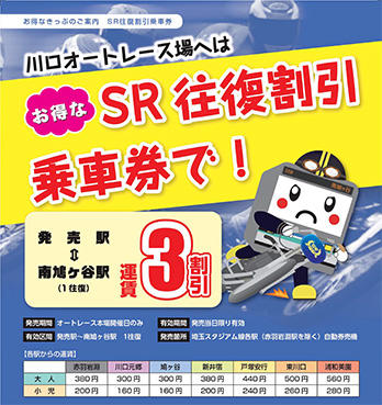 SR往復割引乗車券（川口オートレース場）